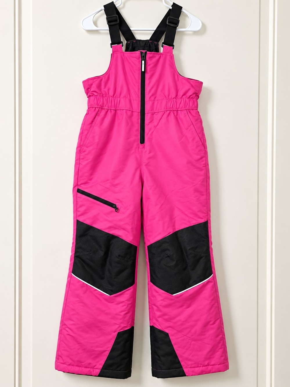 SwissTech Kids Snow Bib Ski Pants Hot Pink Black Size L 10-12